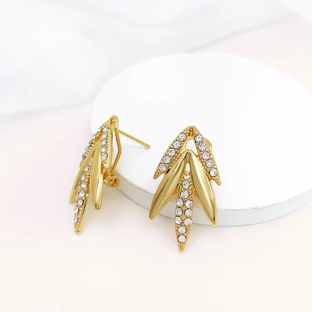 YTJX Horse Eye Jewelry Set Luxury Zircon Necklace Bracelet Earring Ring Dubai Africal Wedding Jewellery 18K Gold Plated