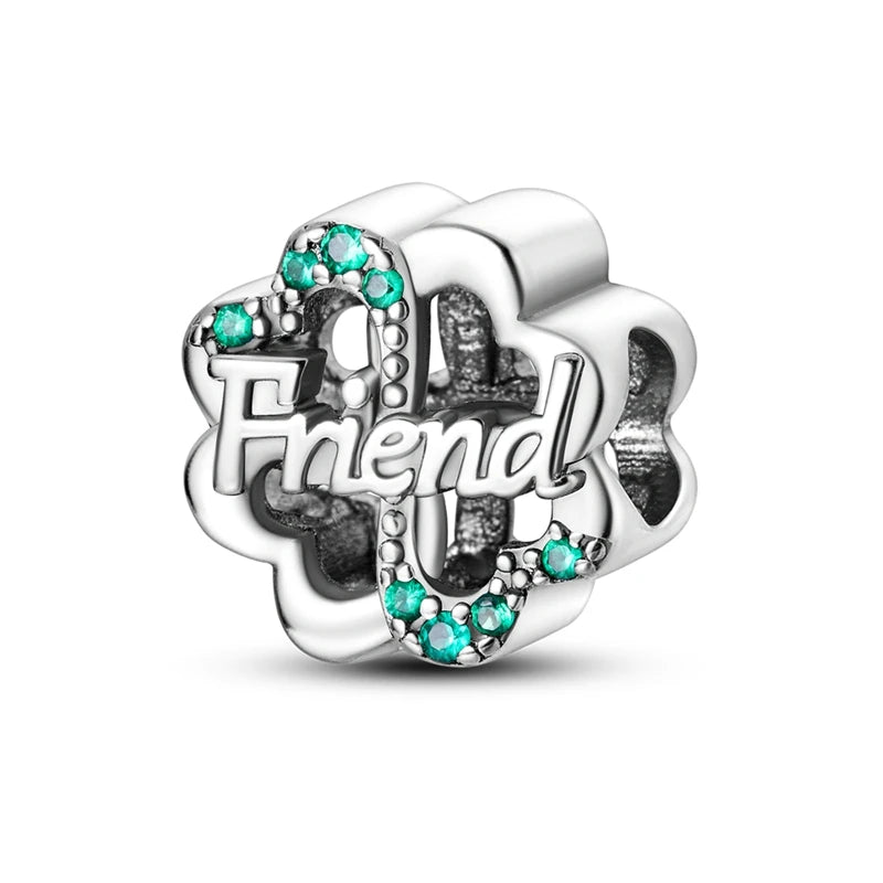 New 925 Sterling Silver Cactus Four Leaf Clover Charm Spring Green Series Bead Pendant For Original Beads Bracelet DIY Jewelry