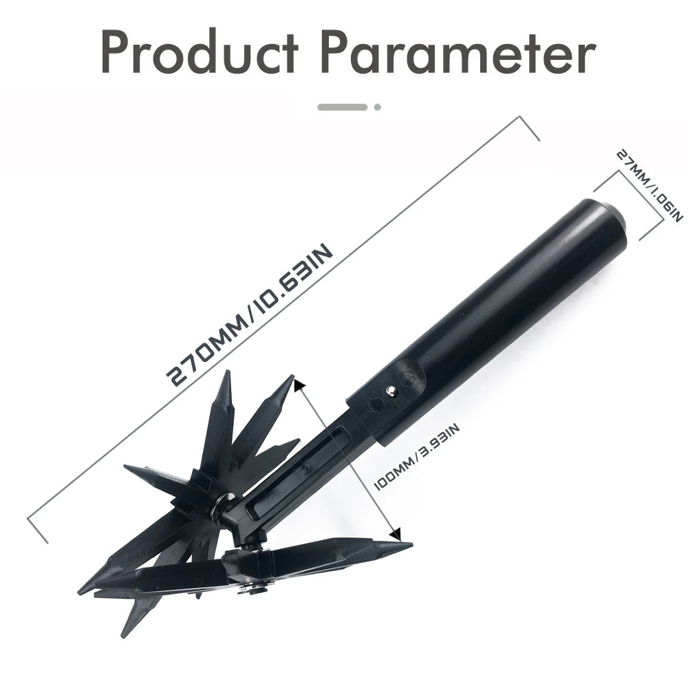 Garden Rotary Tiller Lawn Ripper Land Aerator Gardening Tool Weeding Digging Grass Turning Tool Handheld Soil Fork