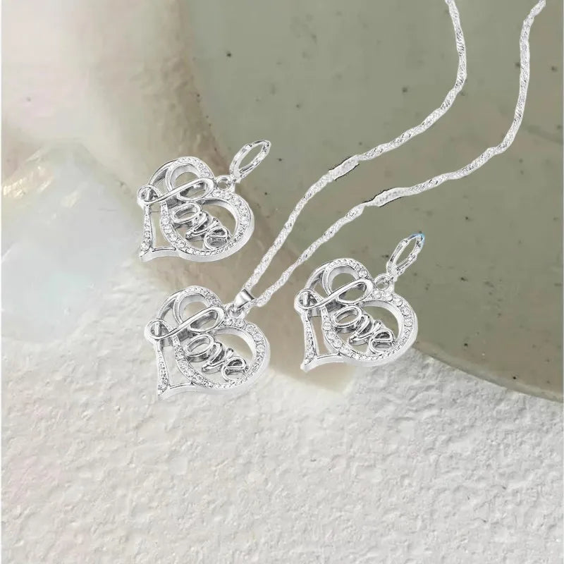 Factory Price Top Quality Wedding Jewelry Accessories 925 Sterling Silver Necklace Earrings Pendants