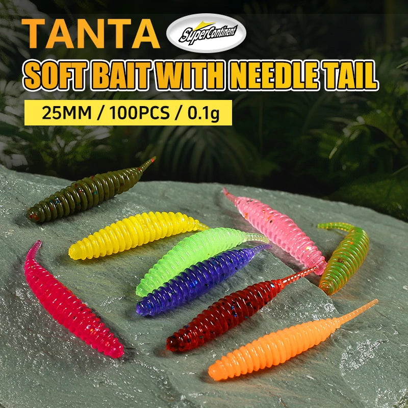 Supercontinent worm bait soft bait Tanta 25mm/100pcs fishing lures Pesca carp fishing bass lure Isca artificial