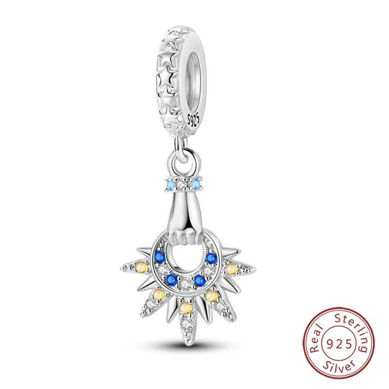 100% Real 925 Sterling Silver Classic Devil's Eye Charms Beads For Women Fit Original Qikaola Bracelets Fine DIY Jewelry Making