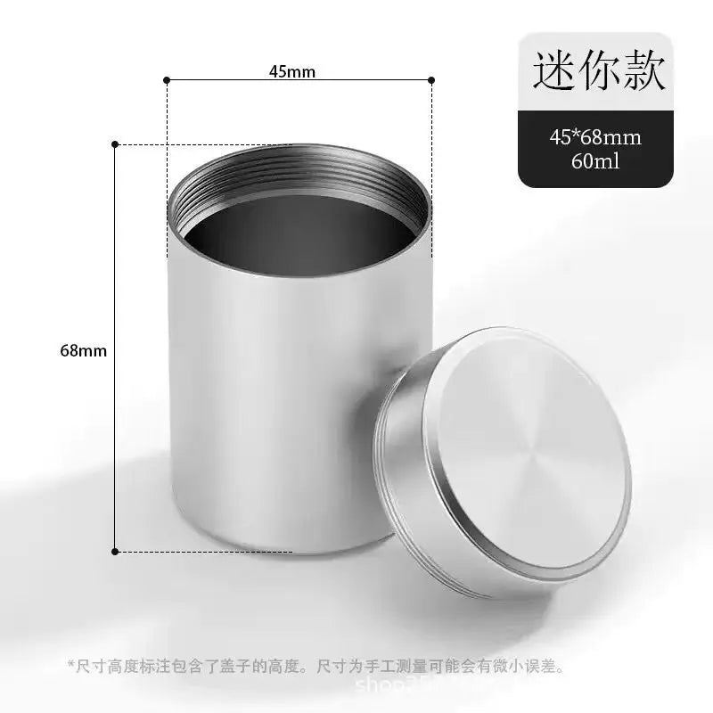 Portable Aluminum Alloy Tea Sealer Can  Mini Herbal Tea Storage Box with Airtight Lid - Gift Packaging Органайзери