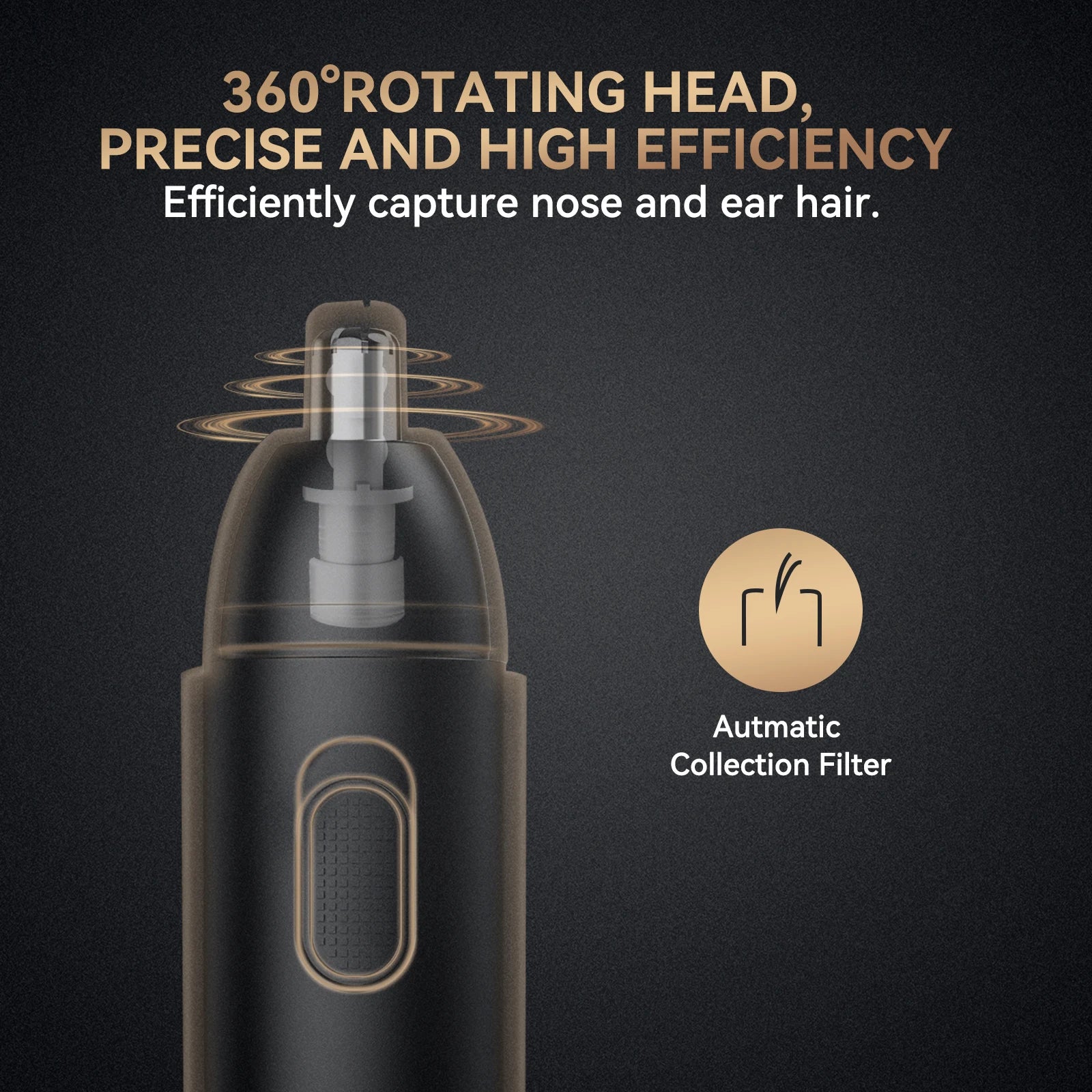 MAXGROOM Nose Hair Trimmer for Men Rechargeable 360 Rotating Dual-Blade Electric Shaver Eyebrows Nose Hair Trimmer Painless Safe