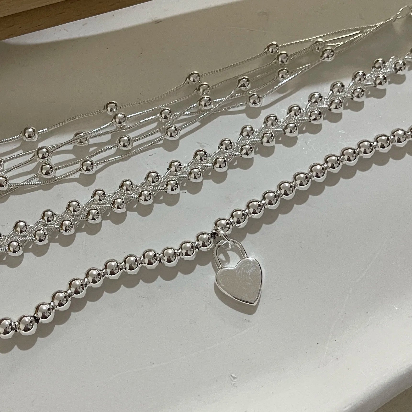 100% Solid 925 Sterling Silver Bracelet for Women Men Vintage Handmade Shinning Heart Bracelets Birthday Christmas Gift