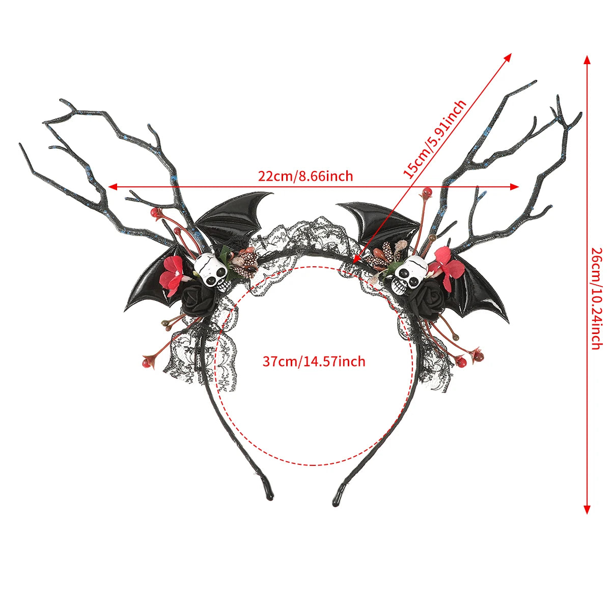 AWAYTR Halloween Scary Skeleton Headbands Mesh Plastic Pumpkin Wide Headband Hair Accessories For Women Festival Headwear