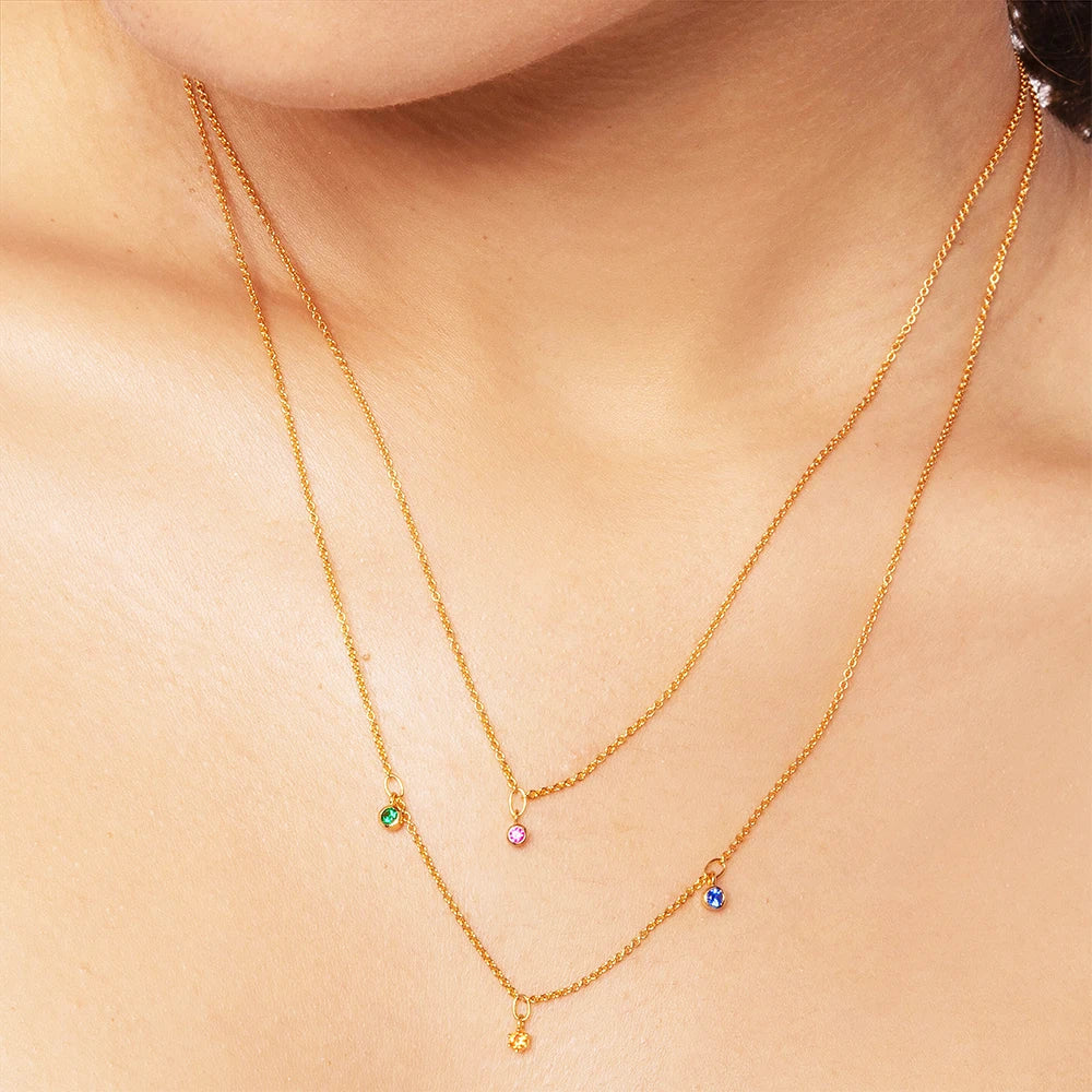 Necklace Double Chain Brand New Minimalist Fine Jewelry Europe 925 Stering Silver Bohemia Gift For Women