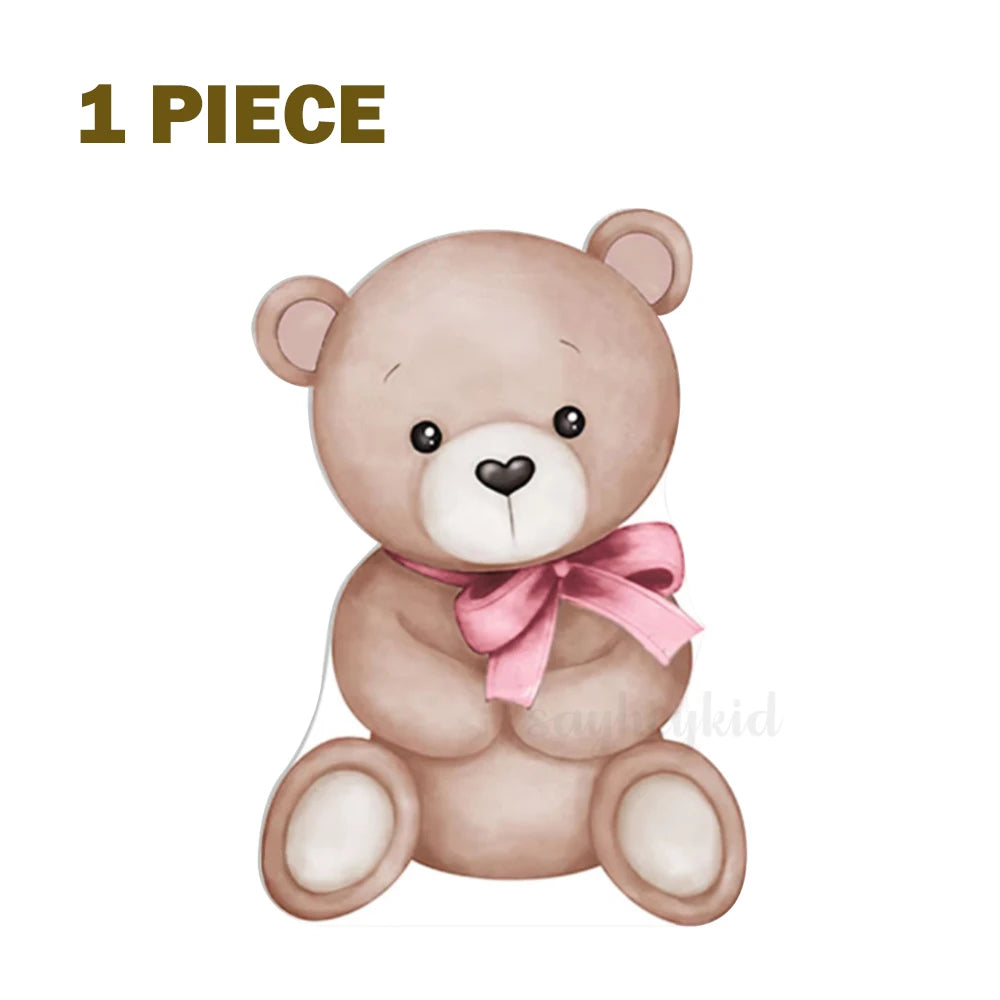 24/36inch Cartoon Bears Cutouts Teddy Bear KT Board Backdrop DIY Bearly Birthday Baby Shower Party Photo Props Decoration Suppli