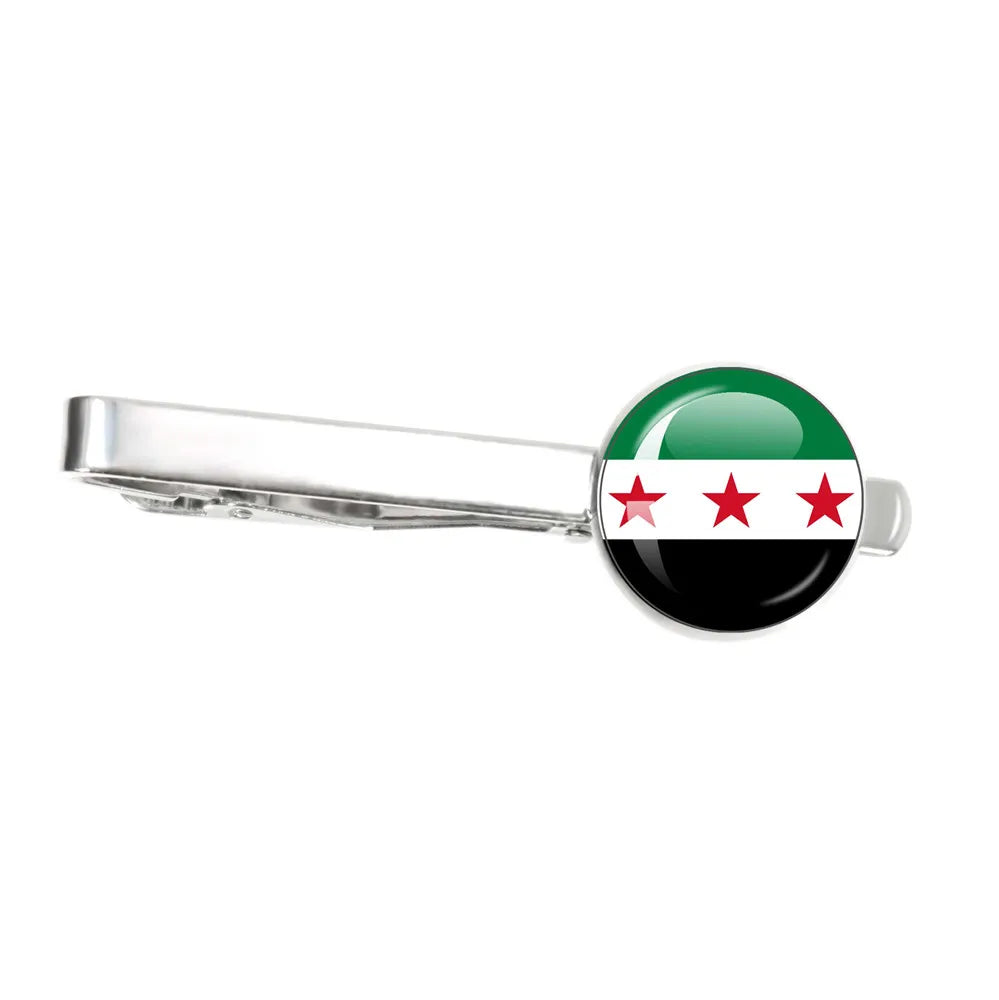 SKY FLAG Syria Flag National Keychain Glass Cabochon Heart-Shape Pendant Keychain For Women Men Charm Fashion Jewelry Gift
