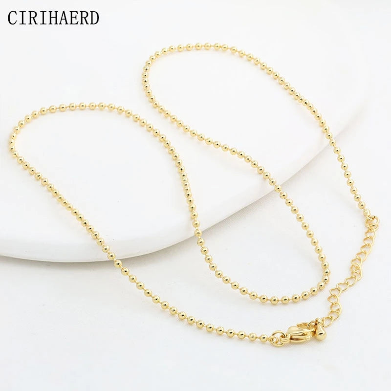Women's Necklace Chain 14K Gold Plated Fashion Pendant Connecting Chains For DIY Jewelry Making Supplies Length Adjustable Chain