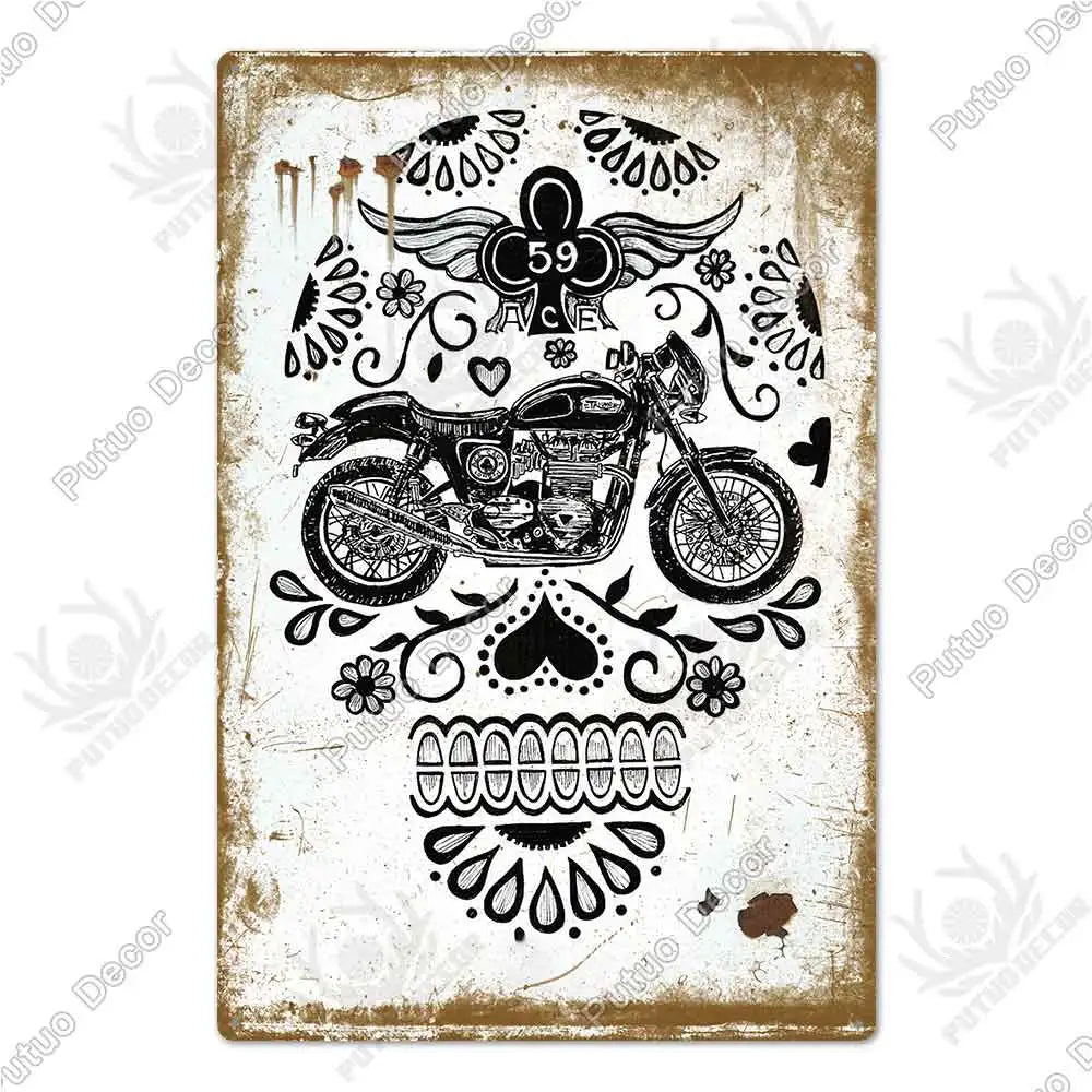 Putuo Decor Cafe Racer Vintage Tin Sign Plaque Metal Wall Art Stickers Garage Man Cave Pub Bar Retro Poster Iron Painting
