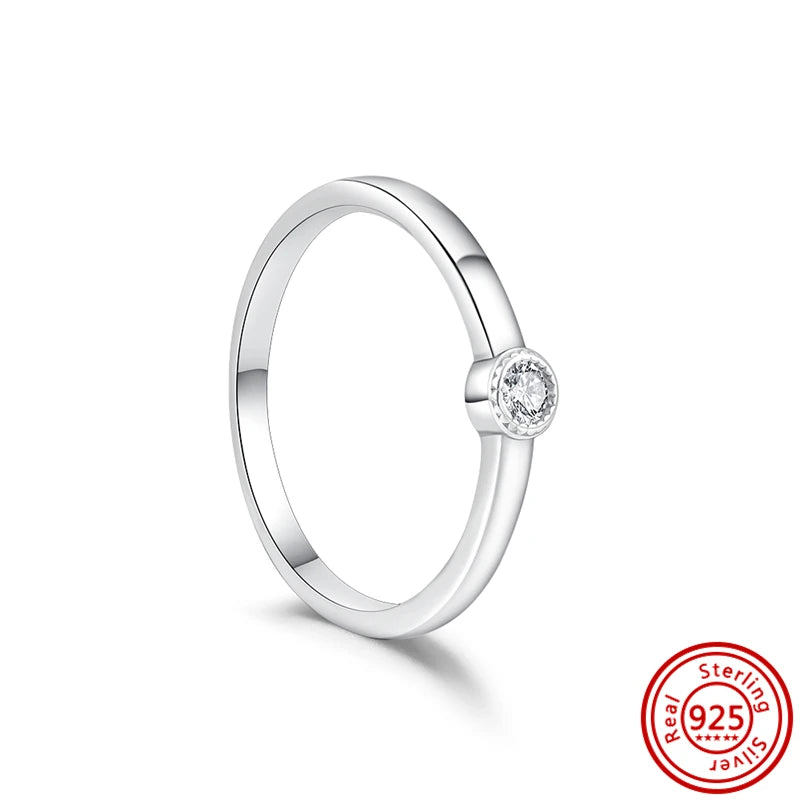 Sale 925 Sterling Silver Women Rings Moon Four Leaf Clover Snowflake CZ Original Sparkling For Women Pantaro Jewelry Anniversary