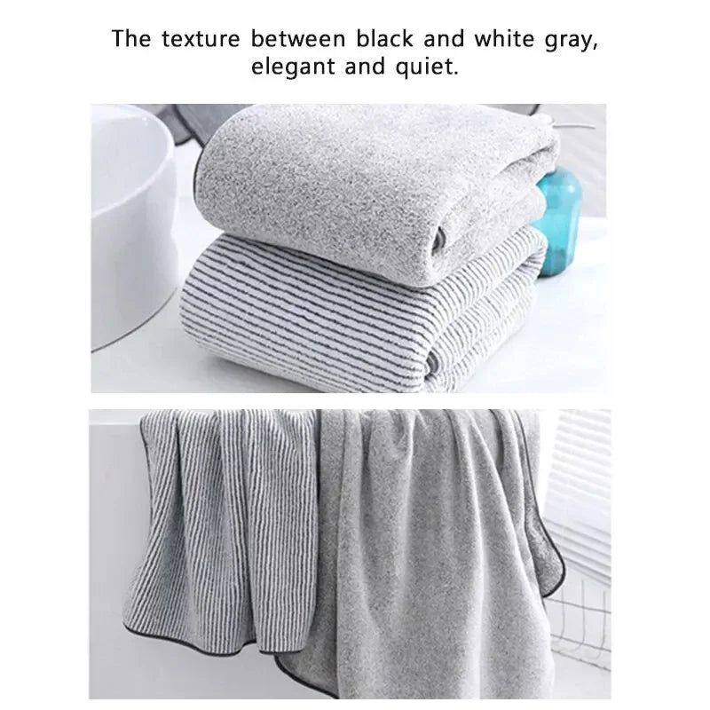 Striped Pattern Towel Set Soft Hand Towel Bath Towel Quick Drying Absorbent Towels For Bathroom