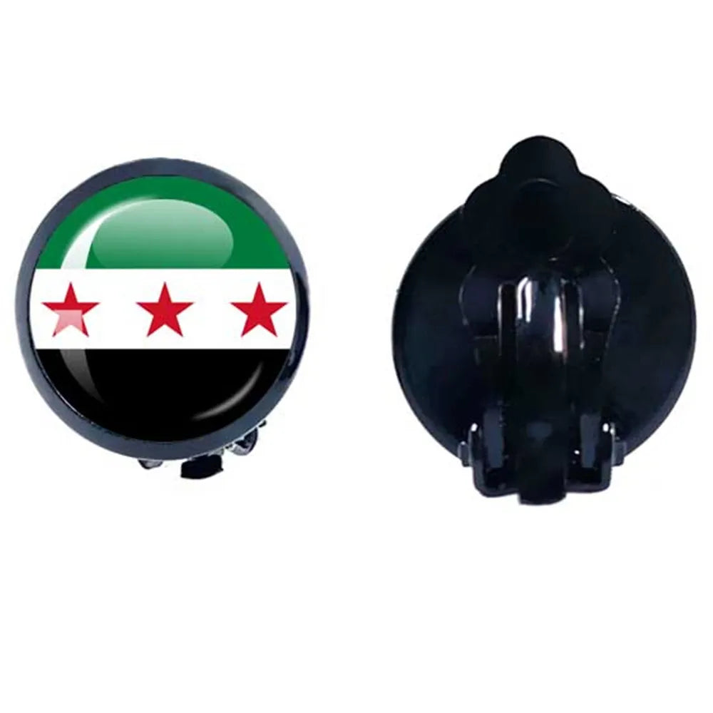 SKY FLAG Syria Flag National Keychain Glass Cabochon Heart-Shape Pendant Keychain For Women Men Charm Fashion Jewelry Gift