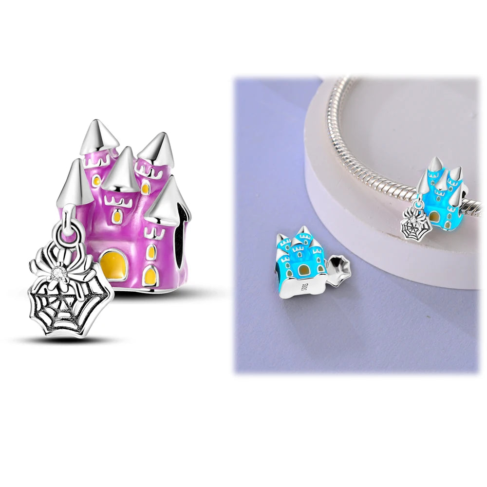 Halloween Pumpkin Series 925 Silver Orange Harvest Charms Beads For Original Bracelet For Women Jewelry Making Gift