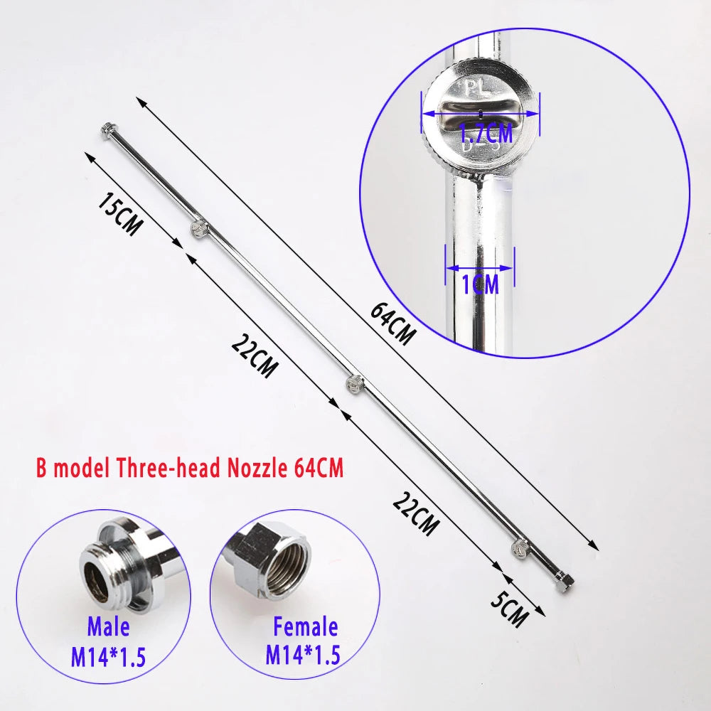 Water power spray gun Stainless Steel 3 head nozzle /4 Head nozzle /5 head nozzle Garden agricultural power spray gun