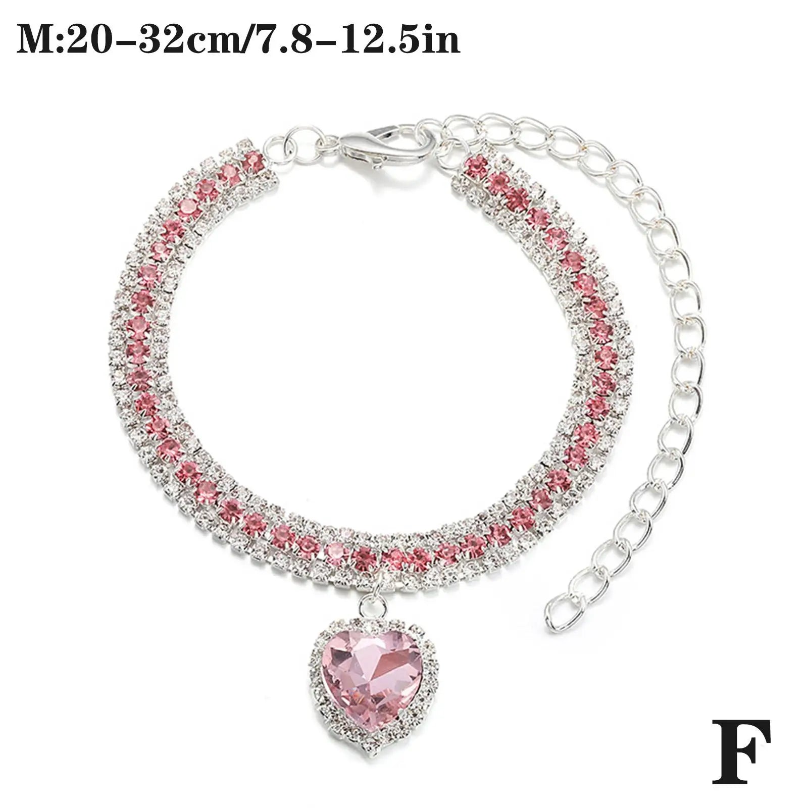 Luxury Crystal Cat Collar Love Pendant Necklace Pet Collar Adjustable Small Dog Cat Neck Ring Rhinestone Collar Pet Accessories