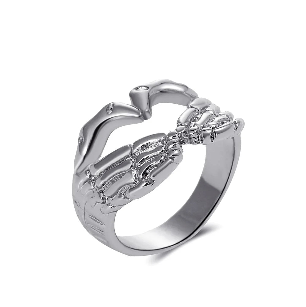 Punk Alien Ring Alloy Men's and Women's Jewelry Halloween Party Birthday Gift Fashion Decoration Finger Accessories 2024 trend