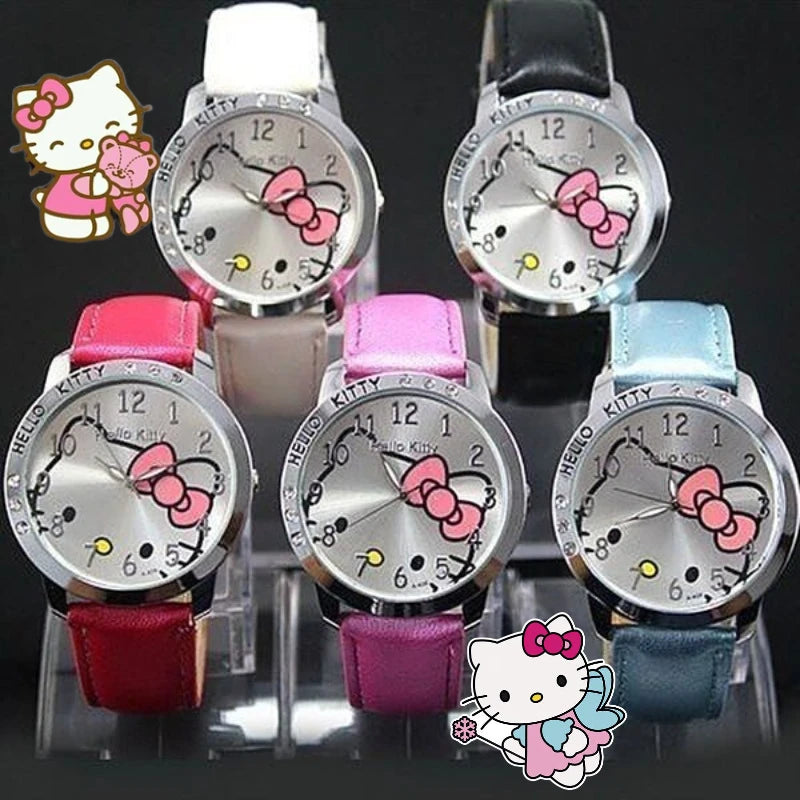 Sanrio Hello Kitty Watchwatch Cartoon Girl Watches Waterproof Simple Watch Kawaii Anime Clock Woman Quartz Watche Gift Clock