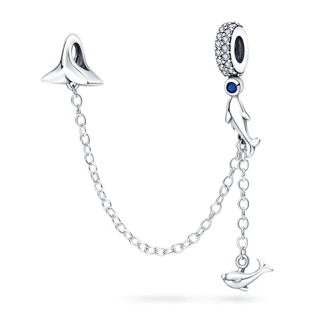 New 925 Sterling Silver Charm Fit Original Bracelet Accessories Women Jewelry Blue Ocean Series Octopus Dolphin Ship Lighthouse