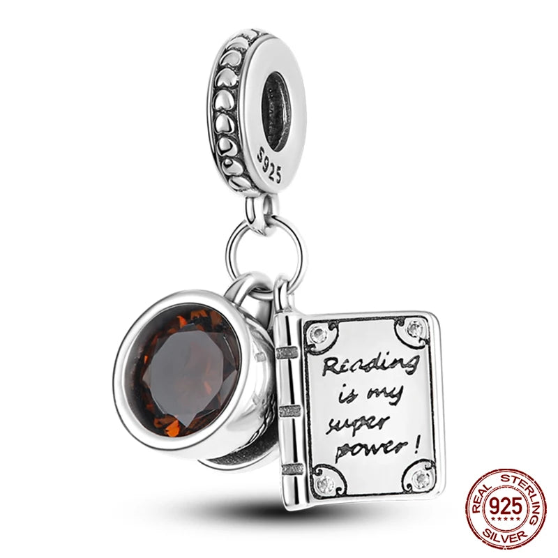 925 Silver Fashion Camera Coffee Cup Flower Charms Beads Fit Qikaola 925 Original Bracelet DIY Birthday Jewelry Making For Women