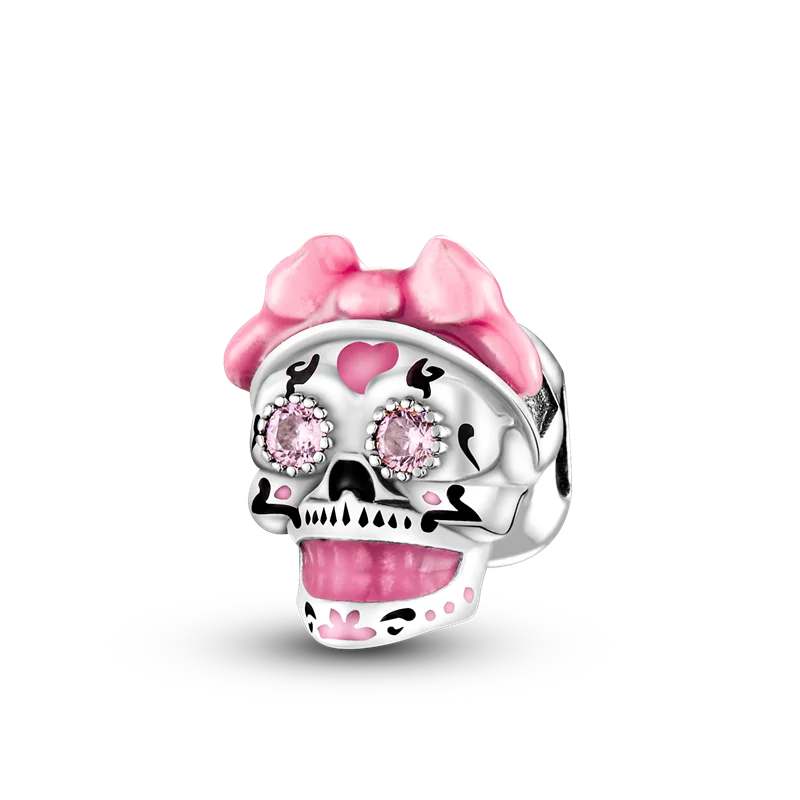 Halloween Dangle 925 Sterling Silver Skeleton Witch Devil's Eye Skull Charms Bead Fit Original Bangle Bracelet Necklace Jewelry