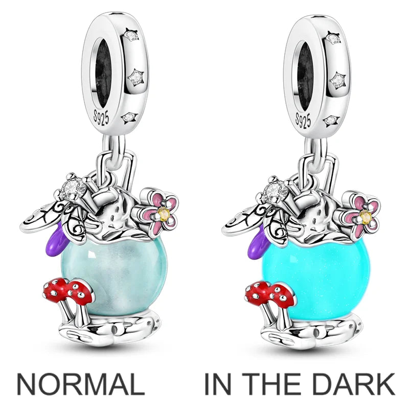 Original Charms Bead 925 Sterling Silver Inlaid Zirconium Bowknot Love Heart Balloon Pendants Fit Bracelet DIY Jewelry Marking