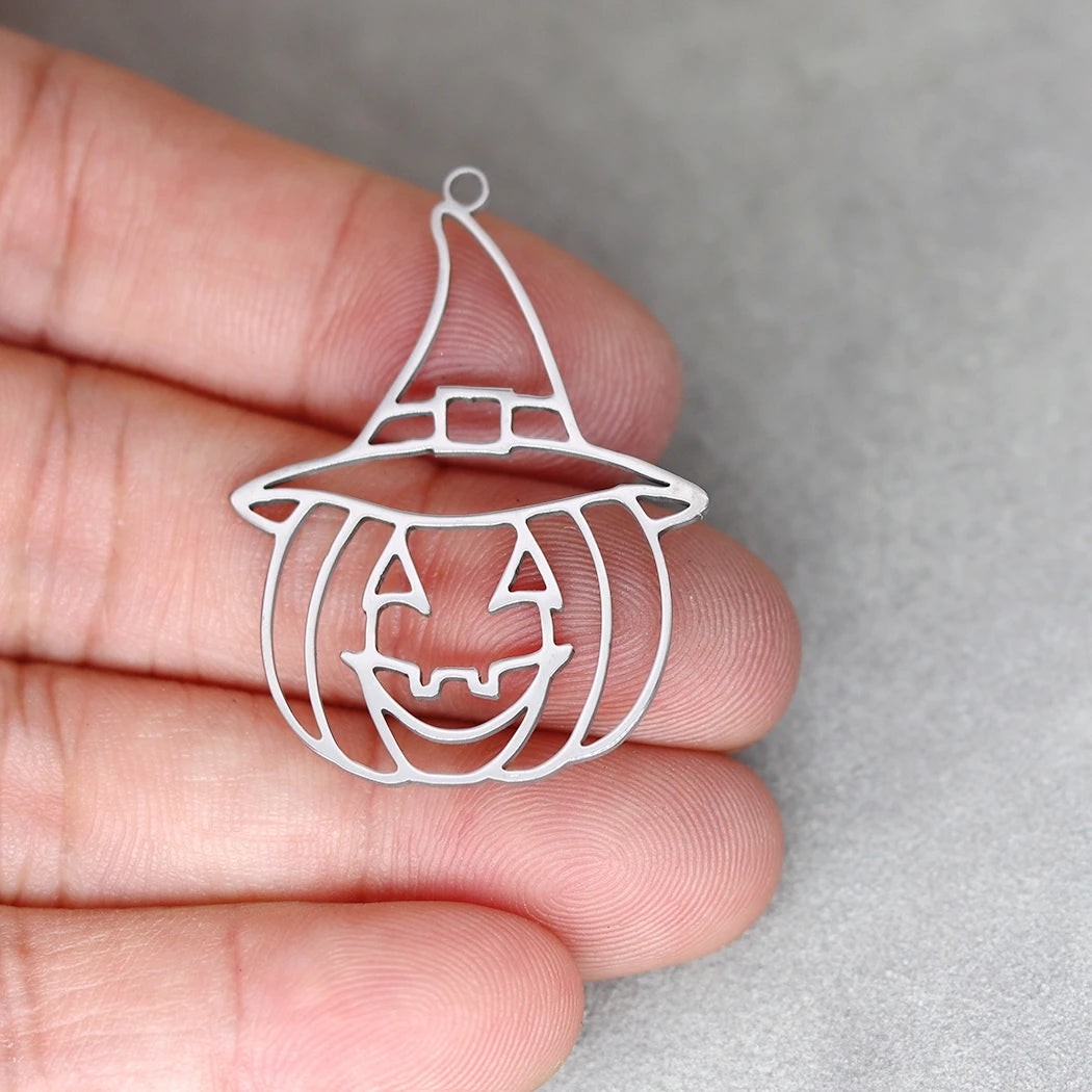 3pcs DIY Vintage Tassels Earring Pumpkin Stainless Steel Pendant Charms for Jewelry Making Necklace Women Girl Halloween Gifts