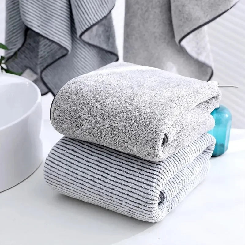 Striped Pattern Towel Set Soft Hand Towel Bath Towel Quick Drying Absorbent Towels For Bathroom