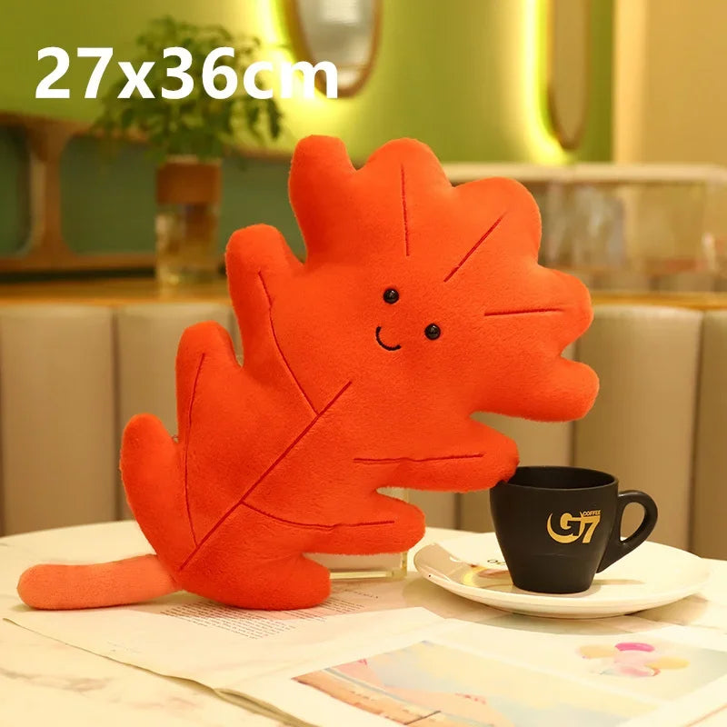 Plush Leaf Pillow Kawaii Plushie Lifelike Cushion Room Decor Stuffed Plant Toy 3D Leaves Household Sofa Pillow Cute Green Girl