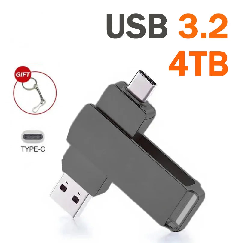 Xiaomi 16TB Flash Drive USB 3.2 High Speed USB Transfer Type-c 2-In-1 8TB 16TB OTG Pendrive Waterproof Flash Disk For Computer