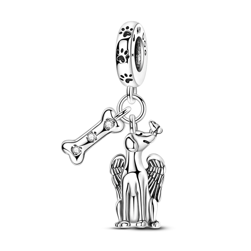 Original Charms Bead 925 Sterling Silver Inlaid Zirconium Bowknot Love Heart Balloon Pendants Fit Bracelet DIY Jewelry Marking