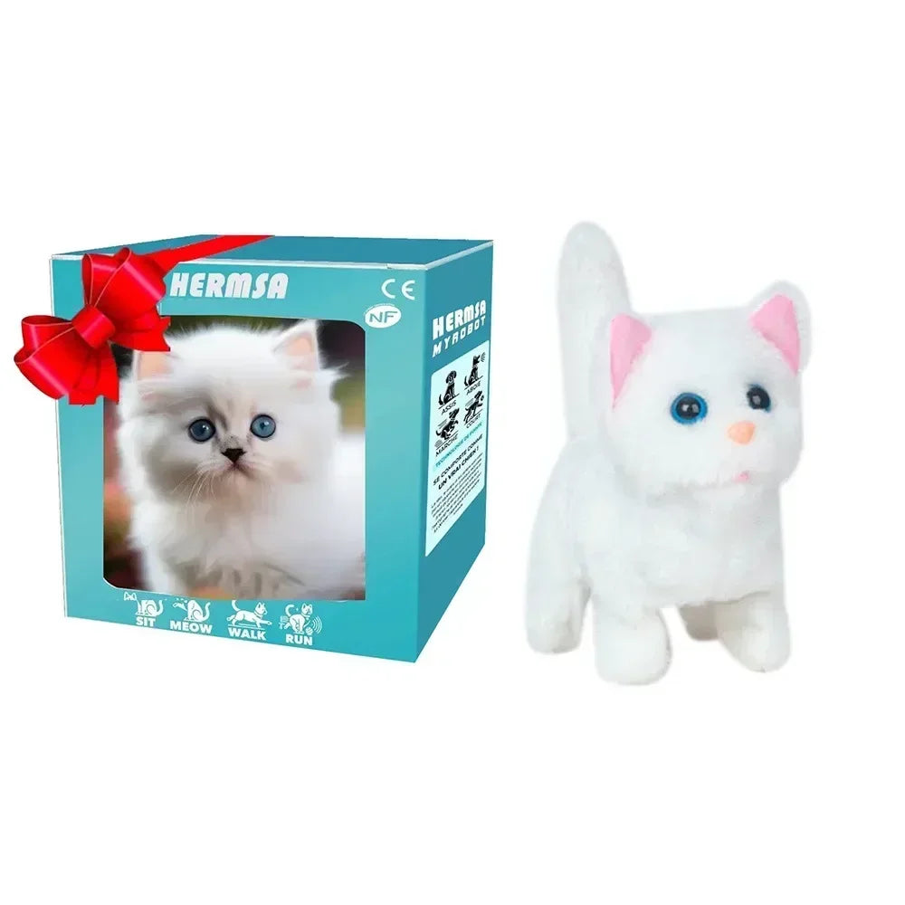 New Cute Plush Robot Puppy Interactive Walking Simulated Puppy Barking Tail Wagging Puppy Plush Toy Chilren(Without Battery)