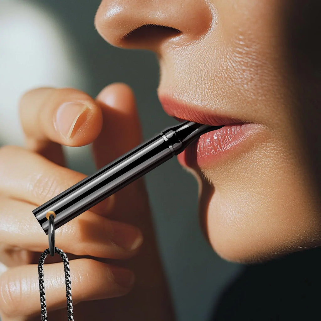 Quit Smoking Vaping Breathing Necklace Smokeless Inhaler Calming Relief Chain with Refillable Mint Pods Mindfulness Breathing