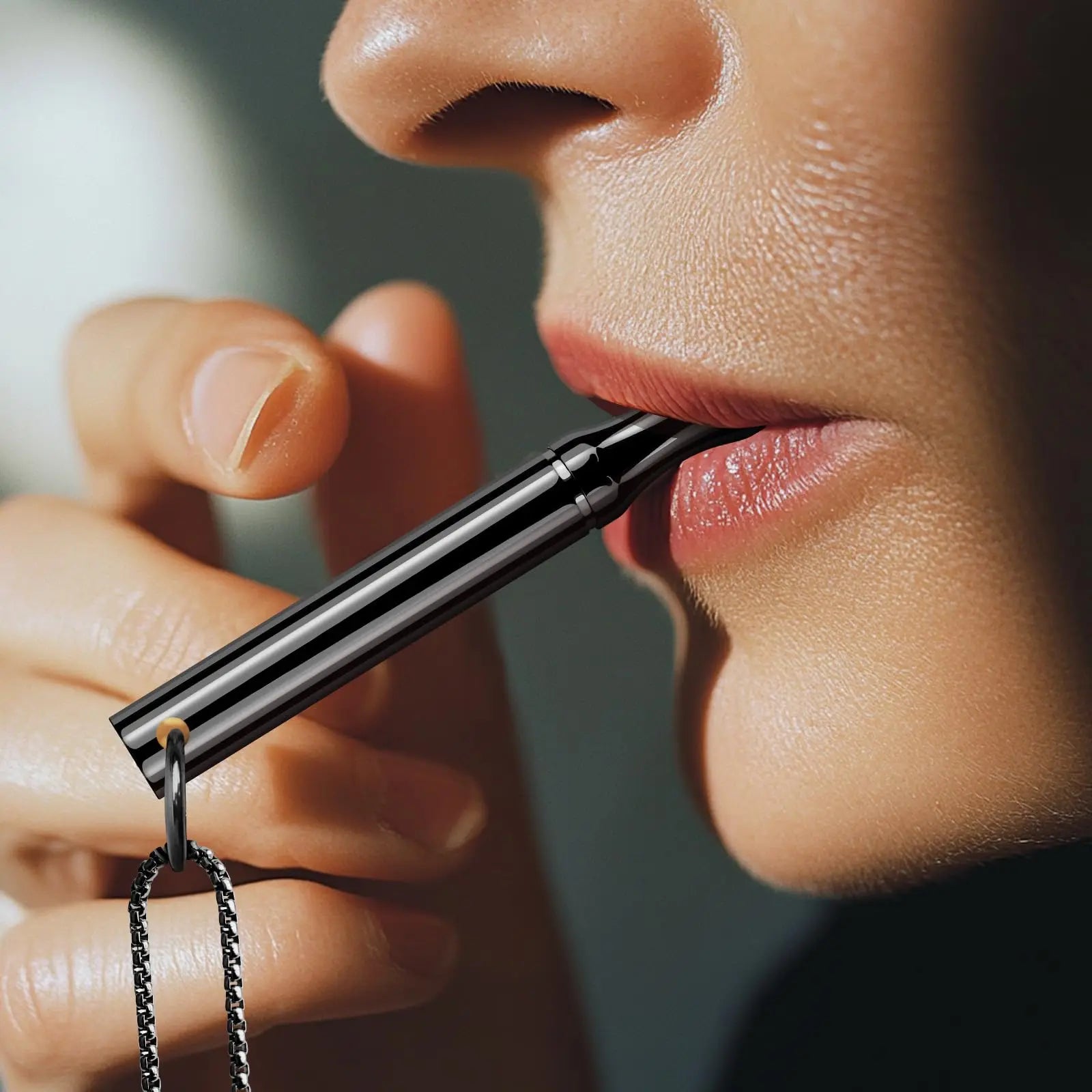 Quit Smoking Vaping Breathing Necklace Smokeless Inhaler Calming Relief Chain with Refillable Mint Pods Mindfulness Breathing