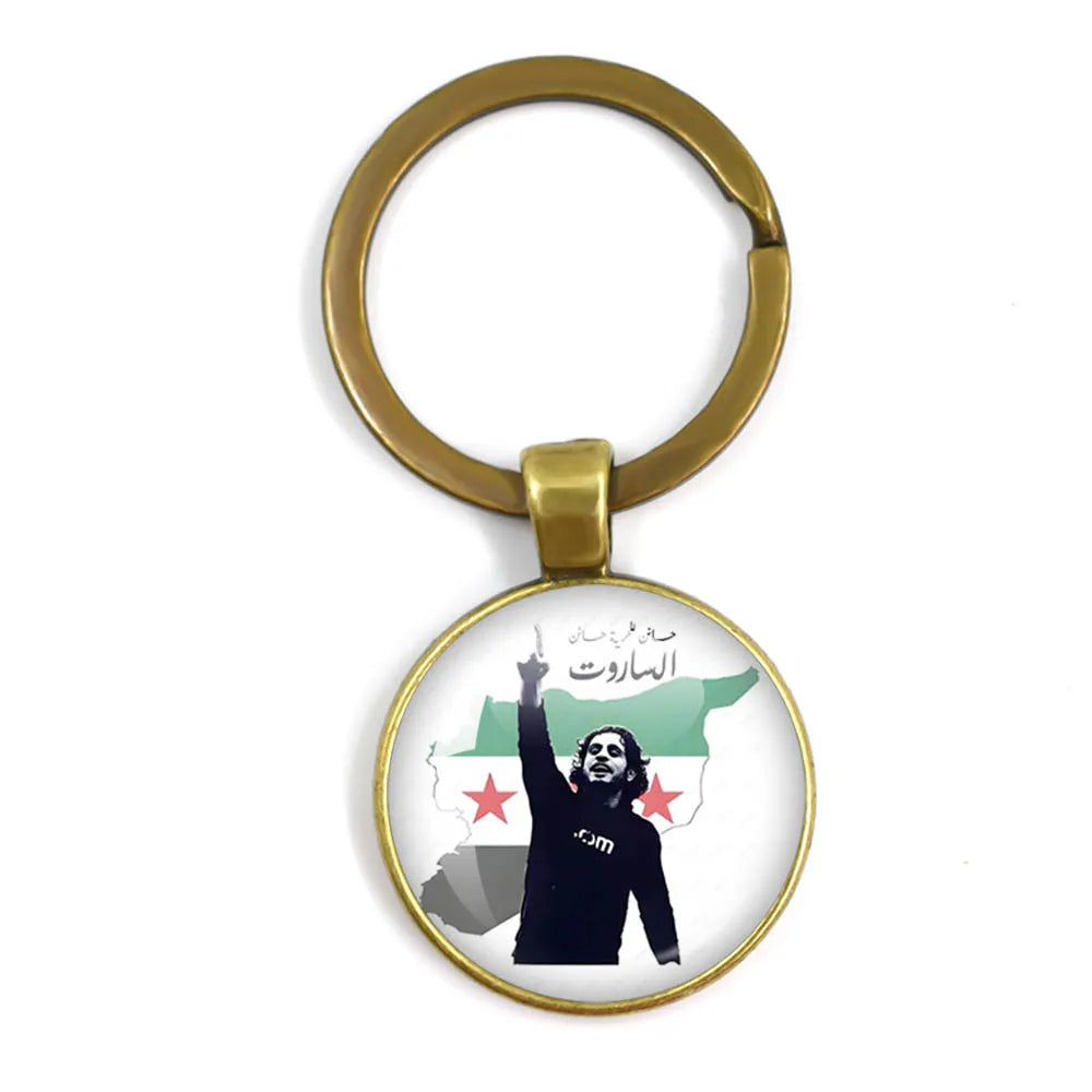Syria Flag National keychain Glass Cabochon Pendant Keychain For Women Men Charm Car Keyring Creative Fashion Jewelry Gift