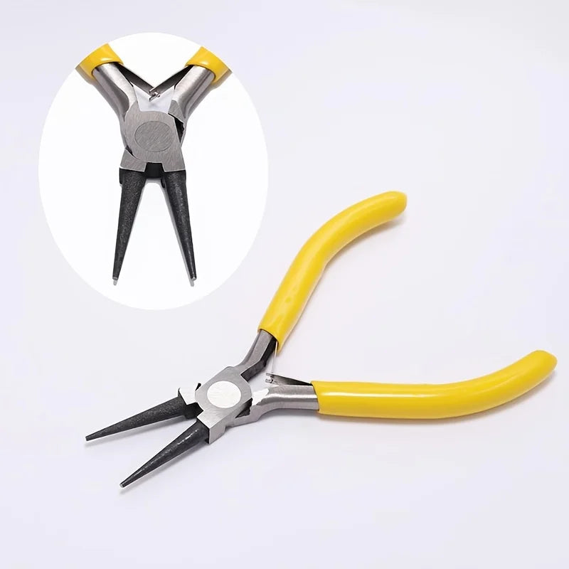 1pc Mini Pliers With Pointed Circular Mouth Diagonal Steel Wire Pliers Handmade Beaded Jewelry DIY Multifunctional Pliers