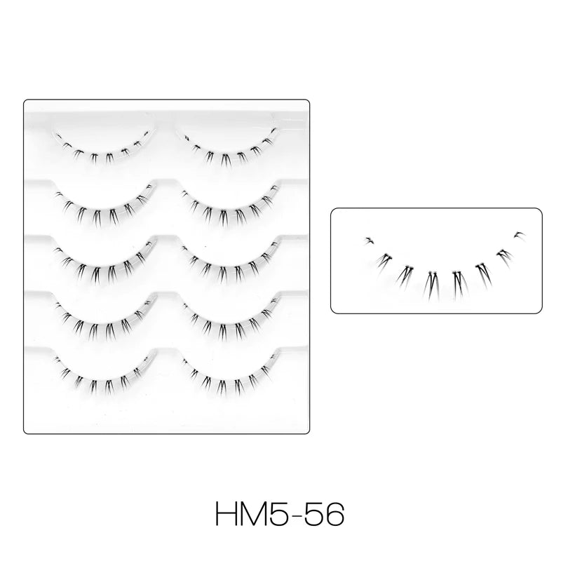 10Pairs Bottom Eyelashes Manga Lower Lashes Clear Band Wispy Small Flame Under Eye Lashes Korean Makeup Cosplay Tools