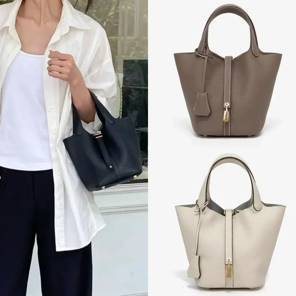Classic bucket bag, fashionable handbag, built-in makeup bag, trendy and versatile new women's bag, commuting bag