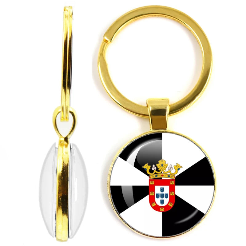 National Flag Glass Double-Sided Keychain Ethiopia Islas Canarias Kenya Sudan Madeira Melilla South Sudan Ceuta Seychelles