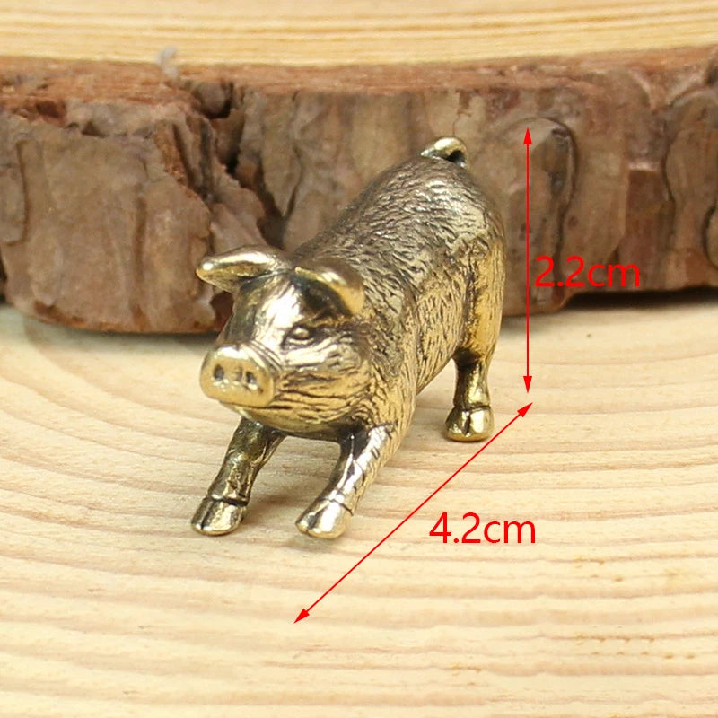 Antique Miniature Animal Ornaments Figurines Vintage Brass Mini Animals Statue Desk Ornaments Home Feng Shui Decor Crafts
