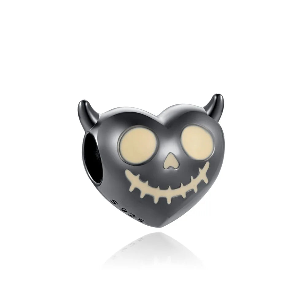 Miniso Scared Skeleton Ghost Series 925 Sterling Silver Charm Halloween hat Bead Fit Women Original Bracelet Jewelry For Gift