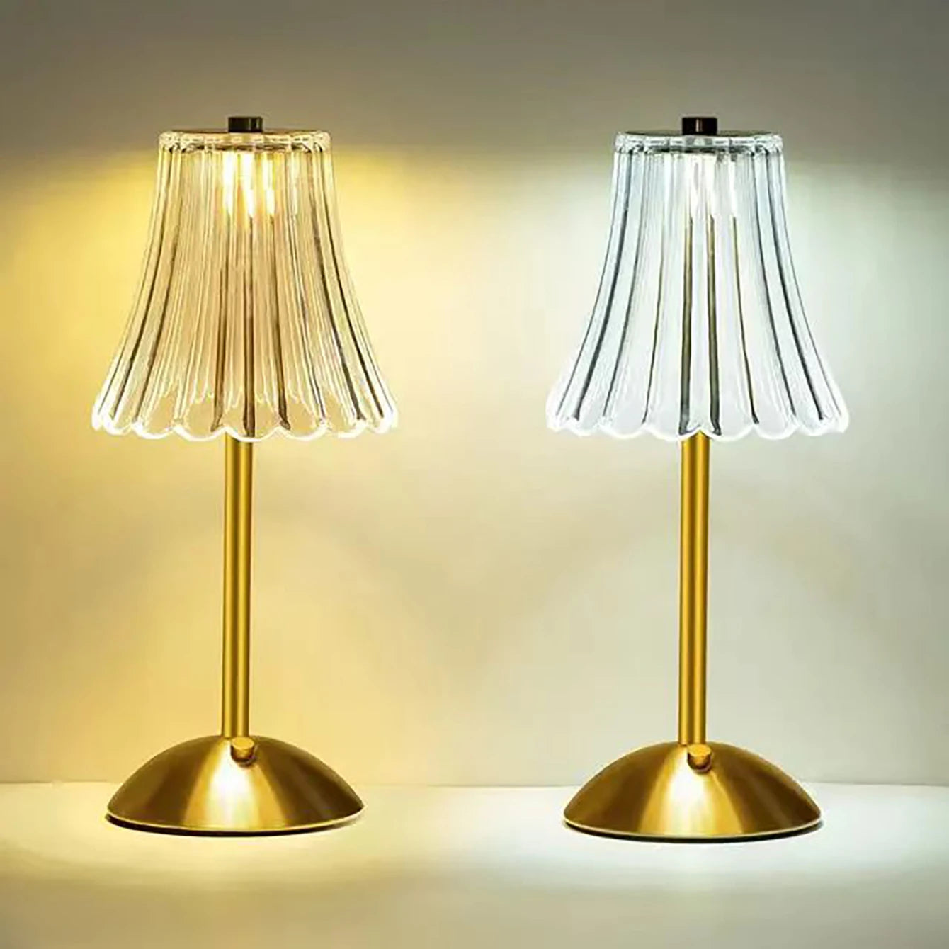 Crystal retro table lamp  bedroom bedside lamp luxurious atmosphere lamp rechargeable dimming LED light