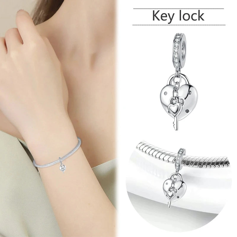 Valentine's Day Charm An Arrow Pierces The Heart Pendant Forever Love Bead Fit Original Bracelet DIY Accessories Jewelry Gift