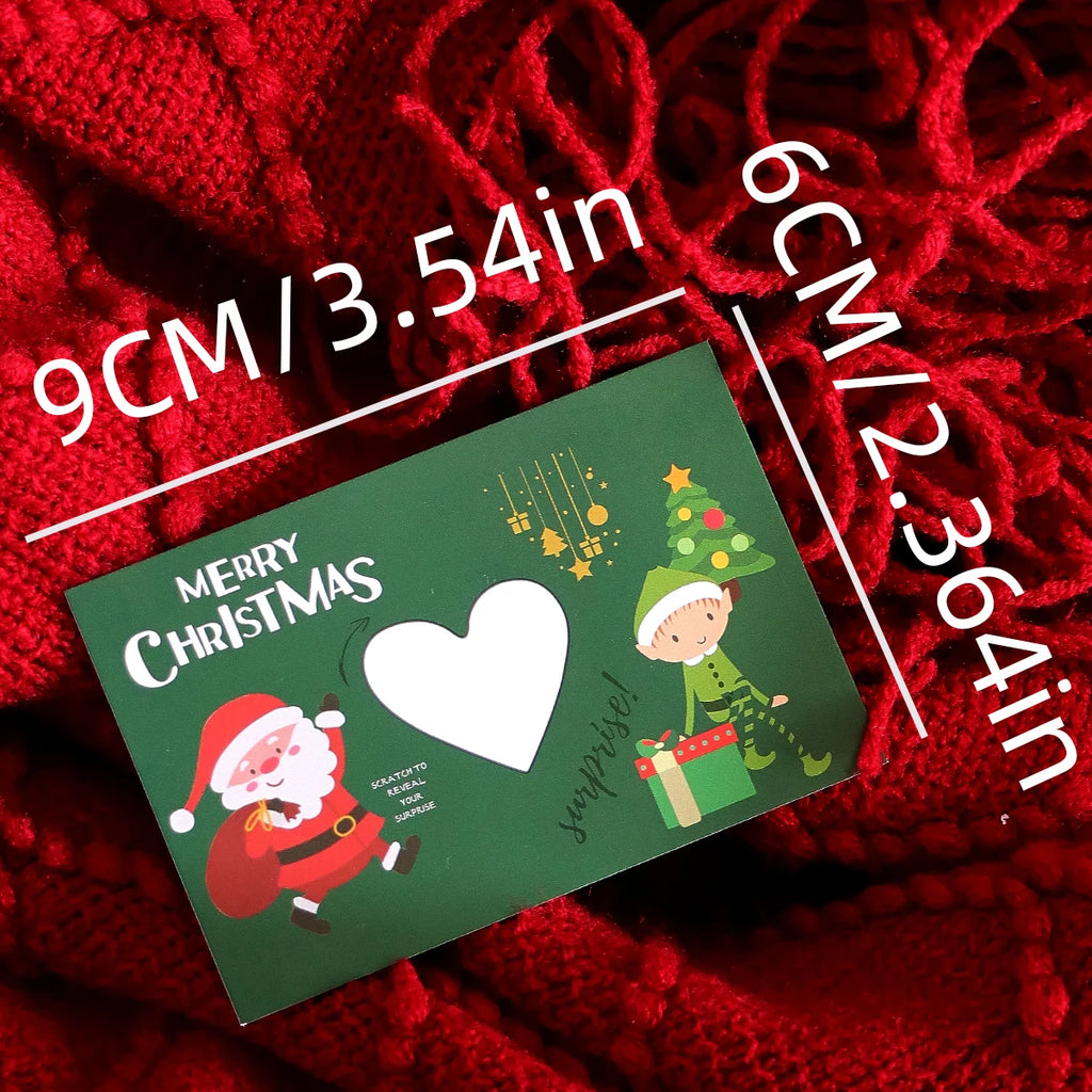 10Pcs/20Pcs Creative Merry Christmas Themed Lucky Scratch-Off Cards, Cute Cartoon Santa Claus Design Surprise Greeting Cards