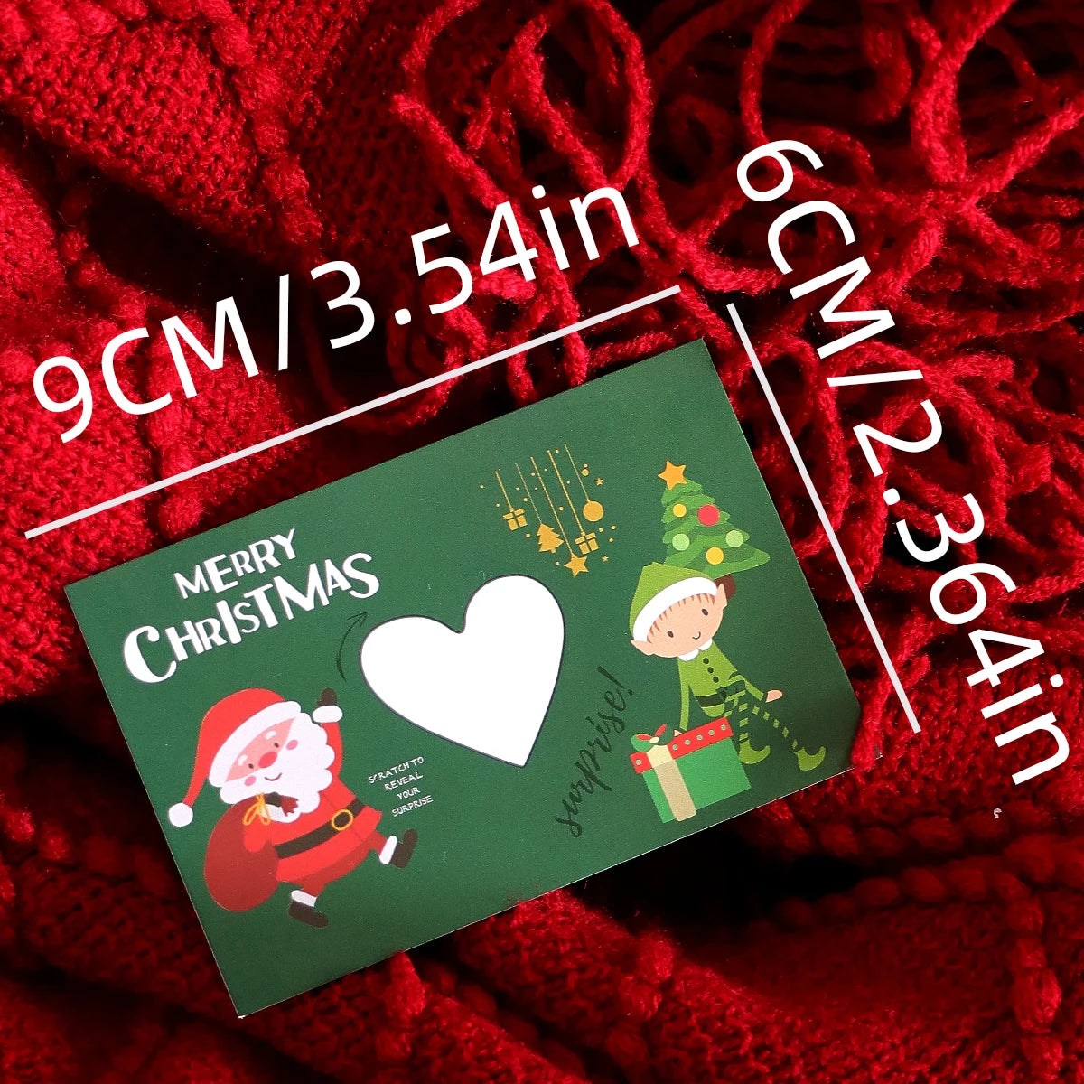 10Pcs/20Pcs Creative Merry Christmas Themed Lucky Scratch-Off Cards, Cute Cartoon Santa Claus Design Surprise Greeting Cards