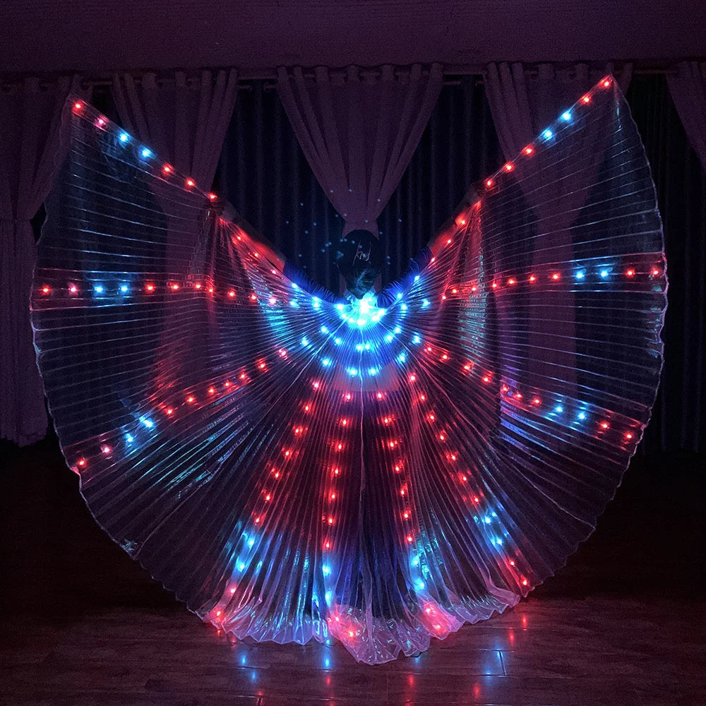 Belly Dance LED Isis Wings Both Sides Fluorescent Butterfly Performance Belly Dancing Bellydance Carnival Led Costumes Shows