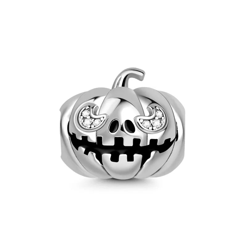 Miniso Scared Skeleton Ghost Series 925 Sterling Silver Charm Halloween hat Bead Fit Women Original Bracelet Jewelry For Gift