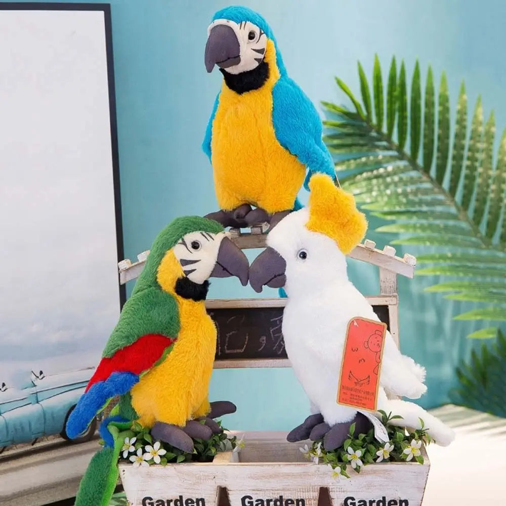 Plush Animal Toy Feather Figurine Parrot Plush Toy Parrot Plush Doll Simulation Plush Stuffed Doll Wild Animal Stuffed Toys