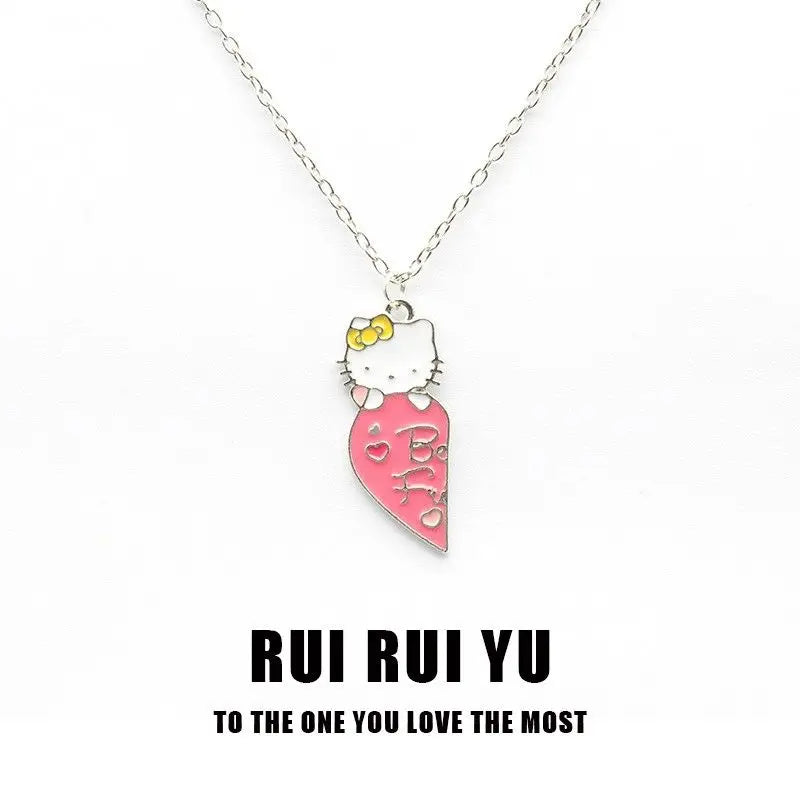 Hello Kitty Necklace Bow, Japanese and Korean Light Luxury Niche Design and Versatile Girl Gifts for Besties as Holiday Gifts